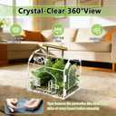 5.9" x 4.7" x 5.5" Acrylic Jumping Spider & Tarantula Enclosure Transparent Insect Terrarium with Handle & Magnetic Door for Reptiles, Amphibians & Spiders