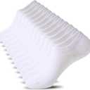 Nroktia 6/10 Pairs Non Slip No Show Socks Womens and Mens Low Cut Invisible Liner Ankle Socks (White)
