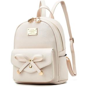 I IHAYNER Girls Bowknot Cute Leather Backpack Mini Backpack Purse for Women