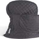KITCHENAID Fitted Tilt-Head Stand Mixer Cover with Storage Pocket, Quilted 100% Cotton,14.4"x18"x10", Charcoal Grey