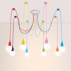 Colorful Spider Chandelier, Kids Ceiling Light Fixtures Adjustable DIY Ceiling Hanging Pendant Light for Children's Playroom Classroom Living Room Bedroom,8 Arms Each with 60in Wire