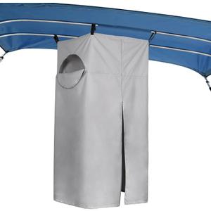 600D Privacy Tent for Boat, Heavy Duty Hanging Changing Room for Bimini Top with Storage Bag, Portable Privacy Station for Pontoons (27" W x 30" D x 72" -84" H) (Gray)