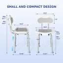 BlessReach Shower Chair for Inside Shower with Back, 400 lbs Shower Stool with Adjustable Height, Padded Seat & Drainage Holes, Shower Seat for Inside Tub, Bathtub Chair for Elderly and Disabled