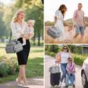 OCKLILY Breast Pump Bag for Spectra S1 S2 with Waterproof Mat, Breast Milk Cooler Bag for Pump Essentials, Pumping Bags for Working Mom Travel Camping, Grey