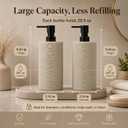 Resin 2 Pack Shampoo, Conditioner or Body Wash Dispenser Set, Luxurious Refillable Pump Bottles with Matte Pump Top and Embossed Text, Durable Design for Bathroom and Shower
