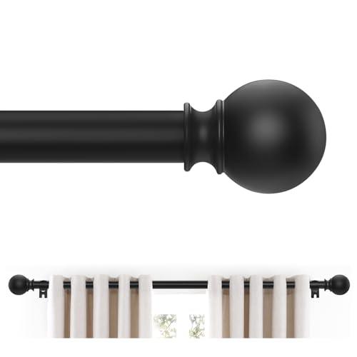 Black Curtain Rods 28 to 48 Inches(2.3-4 Feet),5/8 inch Splicing Drapery Rods,Small Curtain Rods Set,Size: 18''-45'',Matte Black