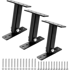 3 Pack Roof Riser Brackets Kit,Patio Roof Riser,Pergola Roof Riser Beam Brackets,Adjustable Heavy Duty Pergola Roof Brackets for Wood Patio Cover Pergola Gazebo, Black, 3PC-2INCH