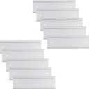 Antrader 10Pcs Name Plate Holder,Wall Mount Office Door Name Plate Holder,Aluminium Alloy Desk Name Plates,Silver,2"8"