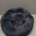 Whiskers & Friends Cat Beds for Indoor Cats, Fluffy Calming Donut Cat Bed, Small Dog Bed Washable - Orthopedic Soft Plush Pet Beds Sized for Kitten to Large Cats & Puppy to Small Dogs - Navy Grey 20''