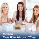 XUWAIDSGN 24 Pcs 7oz Plastic Vintage Wine Glasses Drinking Glasses Unbreakable Wedding Glassware Crystal Water Goblets Reusable Drinkware Vintage Champagne Flutes (24, Clear)
