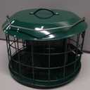 Kingsyard Squirrel Proof Suet Feeder, Cage Bird Feeders for Outdoors Hanging, All Metal, Double Suet Cake Capacity, Tray & Weatherproof, Green