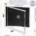 25 Pieces Clear CD Jewel Cases, 10.4 mm Standard Single CD DVD Storage Case with Assembled Black Tray, Plastic Discs Protective Covers for CD Collection Organization