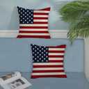 4th of July Pillow Covers 18x18 Independence Day Memorial Day Outdoor Decor Throw Pillows for Couch American Flag Patriotic Star and Stripes Pillowcase Decorative Cushion Case for Sofa Set of 2