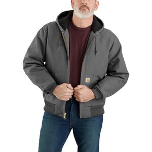 Carhartt Men's J140 Loose Fit Firm Duck Insulated Flannel-Lined Active Jac (Gravel)