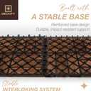 9Pcs Acacia Wood Interlocking Patio Deck Tiles, 12 x 12 x 0.9 Inch Outdoor Flooring, Waterproof for All-Weather Use Crossed, Dark Brown