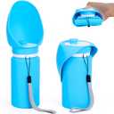 Portable Collapsible Dog Water Bottle - 550ml, Large Wide-Mouth Drinking Bowl, Ideal for Small and Large Dogs on Walks and Outdoor Activities (Blue)