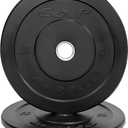 CAP Elite 10 lb Pair Olympic Bumper Plate, Medium Bounce Virgin Rubber Weight Plate with Stainless Steel Anchored Hub, 2-Inch Olympic Barbell Compatible for Strength Training, Weightlifting & Home Gym Workouts