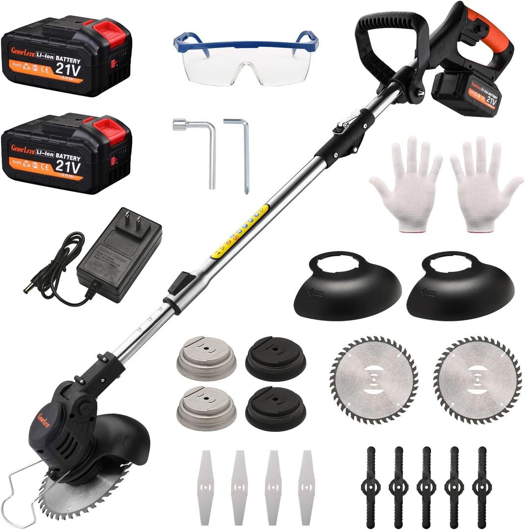 21V Electric Weed Eater, Cordless Brush Cutter Trimmer with Adjustable Pole & Battery-Powered, Lightweight & Low Noise, Foldable 3-in-1 Weed Wacker for Outdoor, Garden and Yard Use 21V Electric Weed Eater, Cordless Brush Cutter Trimmer with Adjustable Pole & Battery-Powered, Lightweight & Low Noise, Foldable 3-in-1 Weed Wacker for Outdoor, Garden and Yard Use