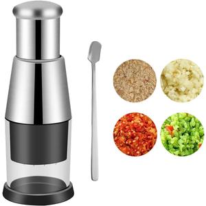Manual Pressed Chopper, Compact Mini Dicer Food Chopper Onion Chopper Manual Hand Garlic Chopper Stainless Steel Hand Food Chopper Garlic Press for Mincing Garlic Onion Peppers (press)