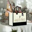 Initial Tote Bags for Women Personalized Gifts (V)
