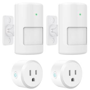 Motion Sensor Light Switch with Outlet, 2 Pack, PIR Infrared Motion Sensor Switch with 3 Adjustable Sensing Modes, Wireless Motion Sensor for Home Appliances