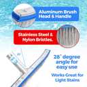 440 Combo Nylon and Stainless Steel Pool Brush - 18-Inch Heavy Duty Pool Brush Head for Cleaning Inground Pool Tiles, Walls, Floor and Steps - Scrub Brush Replacement Head, Strong Bristles - No Pole