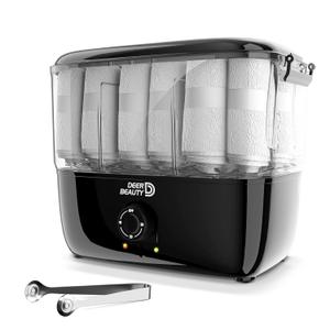 Towel Steamer-Hot Towel Warmer 600 W Tabletop Moist Towel Heater, Holds up to 18 Towels,30 Minute Auto Shut Timer,Professional Salon Equipment Towel Warmer for Facials,Spa,Barbers,Massage (Black)