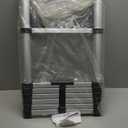 Soctone Telescoping Ladder, 6.5 FT Button Retraction Aluminum Extension Ladder with 2 Triangle Stabilizers, Multi-Purpose Ladder with Slow Down Design, 330lbs Max Capacity for House Daily Life