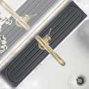 Stone Faucet Mat for Kitchen Sink with Raised Feet, Sink Mat for Kitchen Faucet, Water Absorbent Diatomite Stones Sinks Tray, Sink Splash Guard & Protectors, Stone Drying Tray for Bathroom Counter