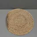 Dandat 100 Pcs Disposable Printed Woven Paper Placemats Bulk 11 Inch Round Wicker Printed Chargers Place Mat Farmhouse Braided Rattan Tablemats for Wedding Dinner Party(Light Brown)