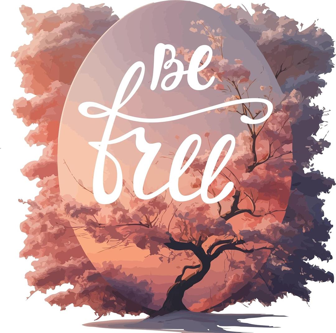 Beautiful Pink Sky Scenery Sunset Pink Skies Be Free Quote Wall Decal Wall Dcor Vinyl Sticker Size: 28 x 28