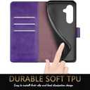4 x SUANPOT for Samsung Galaxy S24 Plus/S24+ Wallet case with RFID Blocking Credit Card Holder,Flip Book PU Leather Protective Cover Women Men for Samsung S24Plus Phone case Purple