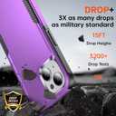 AEDILYS® for Apple Recommend Shockproof iPhone 15 Case,[15 FT Military Grade Drop Protection],with 2X [Kevlar® 9H Glass Screen Protector] (Purple)