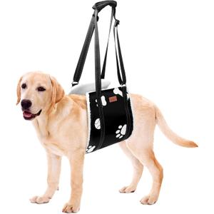 LOOBANI Dog Sling for Large Dogs Hind Leg Support, Portable Dog Lift Harness for Back Legs, Comfortable Leg Support Assistance for Elderly Dogs with Hip, ACL Brace, Senior, Injured (Large) Black