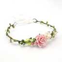 Flower Girl Flower Crown Pink Baby Girls Floral Headpieces Kids Headband Children Hair Wreath Photo Prop (pink-Child Size)