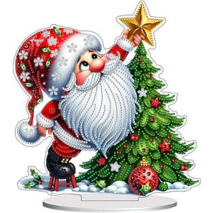VODAPYC Christmas Gnome Diamond Art Tabletop Kits for Adults | Xmas DIY Stand Up Special Shaped Acrylic Diamond Art Ornament for Home Table Decor