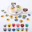 5 x 48 Pcs Edible Flowers Cupcake Toppers Small Pastel Flowers Cake Toppers Edible Wafer Pansies for Baby Shower Kids Birthday Party Wedding Food Decorations Mixed Color