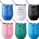 Sieral 6 Pcs CRNA Nurse Appreciation Gifts 12oz Anesthesia Stainless Steel Tumbler with Lid Thank You Coffee Mugs Bulk CRNA Thank You Gift for Anaesthetists Nurse Doctor Retirement Gifts