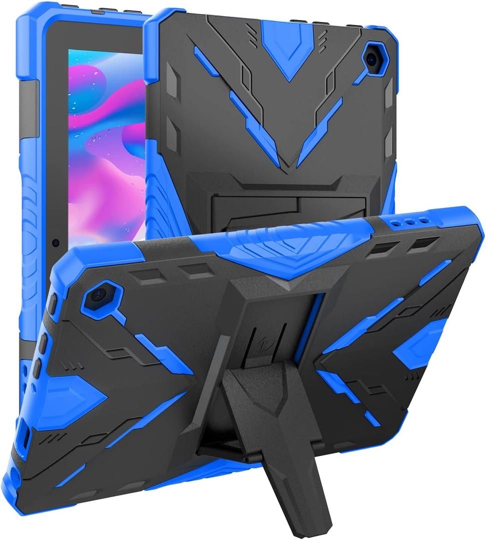 for New Kindle Fire 7 Case 2022 Release 12th Generation,Kickstand Heavy Duty Armor Defender Cover (Blue) (Blue)