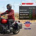 Nomad Motorcycle Saddlebags 16L (8Lx2) Universal Throw Over Saddle Bag for Cruiser, Touring & Chopper Bikes Heavy Duty, Waterproof, Secure Numeric Lock, Easy Mount, Rider Storage