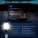 9 Inches Boat Stern Light Anchor Light LED Marine Waterproof IP67, White Fold Down Navigation Lights for Boats LED for Pontoon, Jon Boat and Bass Boats (12-24V)