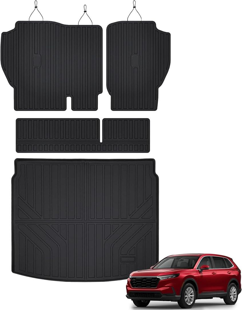 AUXKO All Weather Upper Cargo Mat Backrest Mat for Honda CRV 2023-2026 | High Wall,All-Weather,All Season,Odorless,Anti Slip,Rain&Salt Resistant,TPE Material,Black,Accessories,Pet Friendly