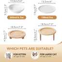 Havniva Elevated Cat Bowls, Ceramic Cat Food Bowl Whisker Friendly Cat Dishes, Kitten Food & Water Bowl with Two Heights Stand, Anti-Slip Raised Cat Food Plates
