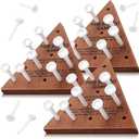 Skylety 6 Pack Triangle Peg Games Wooden Board Table Game for Family Boys Girls Adults, Learning Toys Travel Peg Jump Toys Triangle Puzzle Brain Teaser Christmas Gifts (Dark Color)