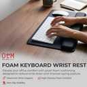 OTM Essentials 22” Keyboard Wrist Rest, Wrist Pad for Keyboard with Foam Padding Interior & Lycra Exterior, Ergonomic Office Desk Accessory with Non-Slip Base for Support, 1.5”x 23.5”x 4.45” (Black), Medium