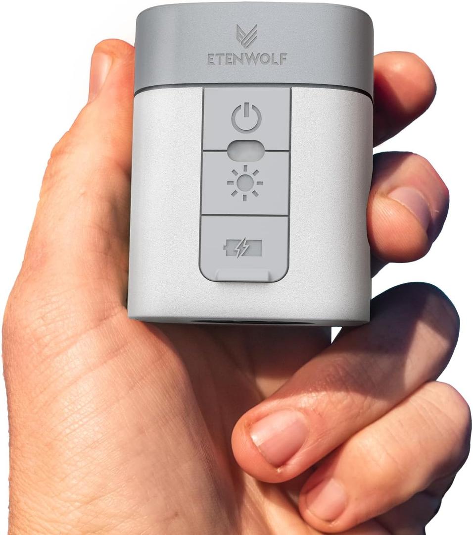 ETENWOLF AIR 3 Air Pump for Inflatables with 2600 mAh Battery & Camping Light, Ultra-Fast and Mini Electric Air Pump, Inflate Deflate for Air Mattress, Pool Floats, Vacuum Storage Bags (White)