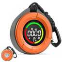 3-in-1 Portable Carbon Monoxide Detector for Travel, Portable Travel CO Detector Rechargeable CO Alarm with Temperature & Humidity Display, Travel Carbon Monoxide Detectors for RV, Camping (Orange)