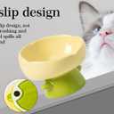 Raised Cat Food Bowl Neck and Whisker Friendly Tulip Shape Elevated Design Ceramic Color Pink