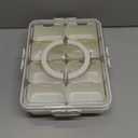 aqxreight Sectioned Serving Platter, Divided Tray with Lid and Handle for Home Picnic, 8 Compartments, Multifunctional Airtight Plastic Seasoning Platter, for Snacks, Nuts, Dried