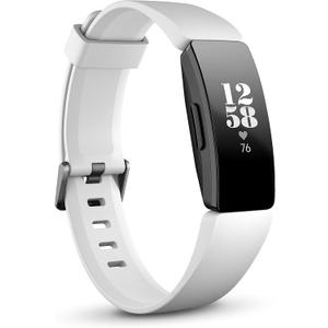 Fitbit Inspire HR Heart Rate and Fitness Tracker With S and L Bands, White, One Size, 1 Count
